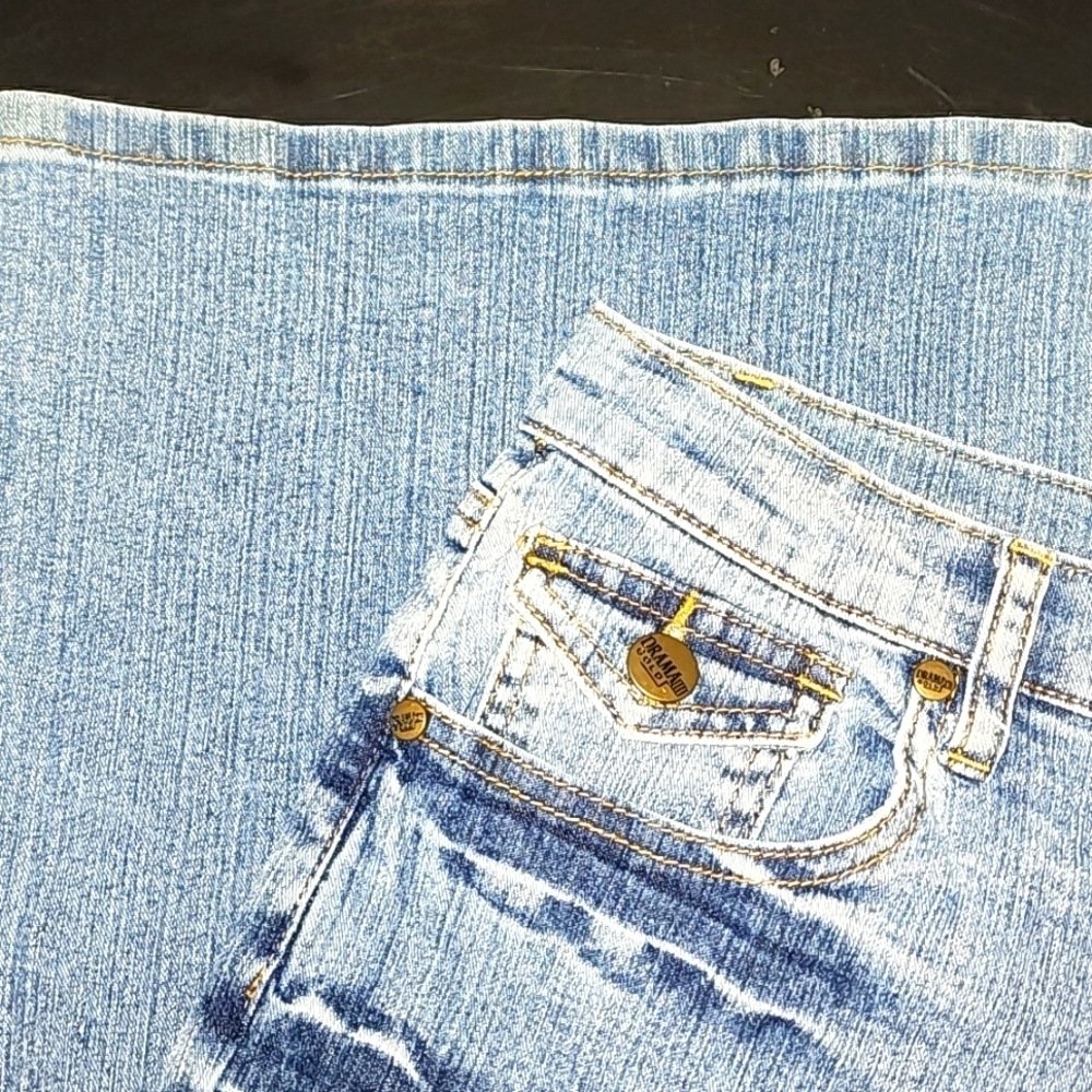 Vintage Drama Gold Jean Capris Sz 16 - Picture 2 of 6